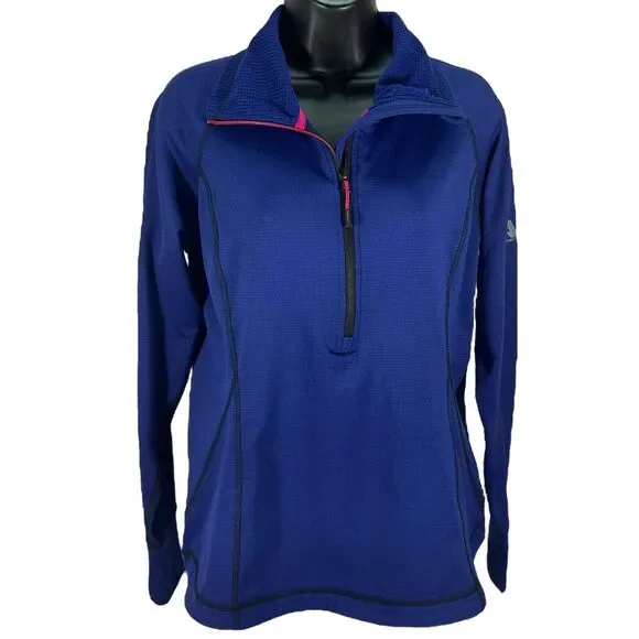 Eddie Bauer First Ascent Pullover Womens Navy Blue Half Zip Activewear Jacket L - Picture 11 of 12